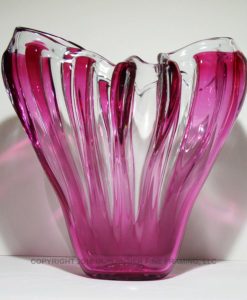 HAND BLOWN GLASS INFUSED WITH CRANBERRY GLASS